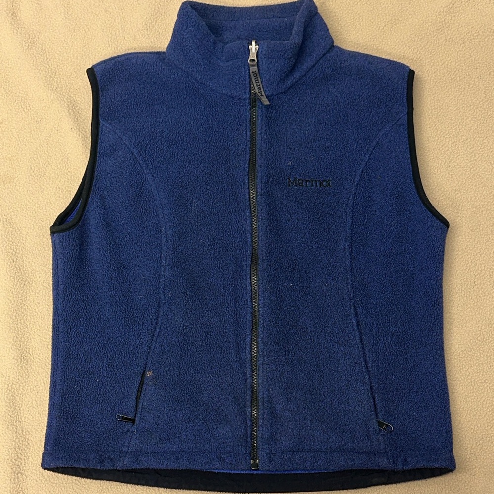 Marmot Navy Blue Fleece Vest - Full Zip